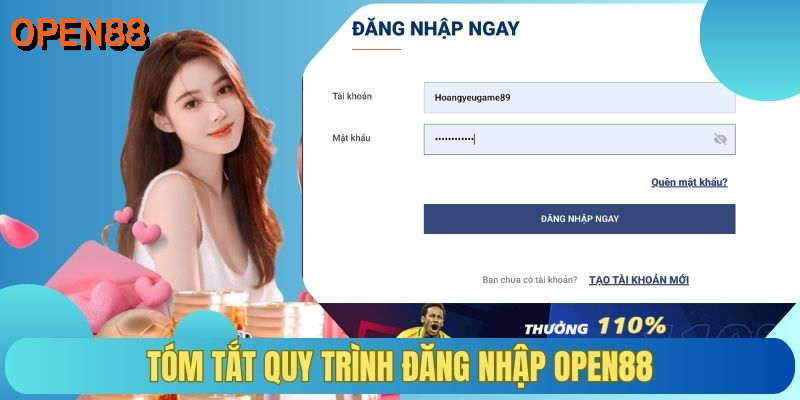 Tóm tắt quy trình đăng nhập OPEN88